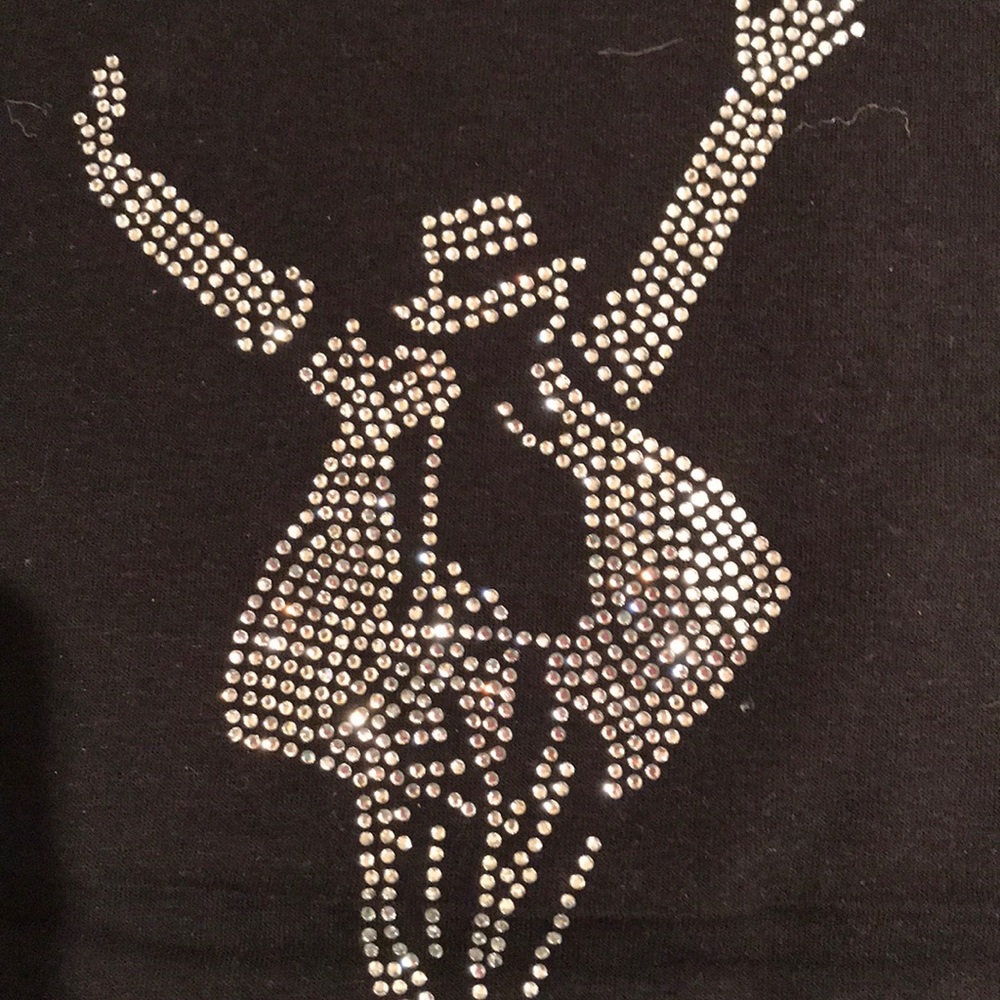 COPY - COPY - Michael Jackson Black T-shirt Rhinestone image - Picture 3 of 5